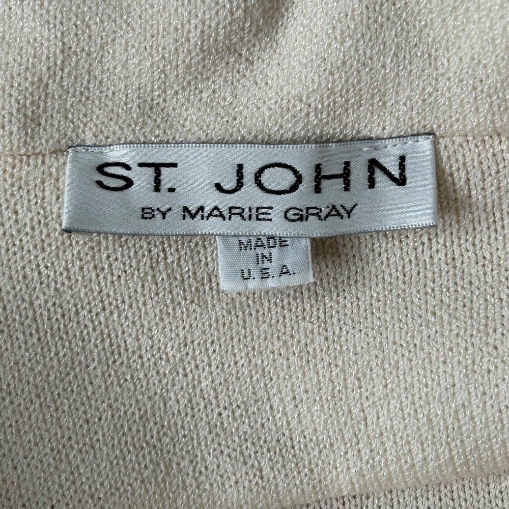 St. John Collection Cream Button Front Cardigan J… - image 5